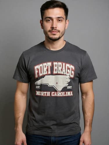 Fort Bragg North Carolina US Army Military Graphic T-Shirt Black Men's Sz M S109