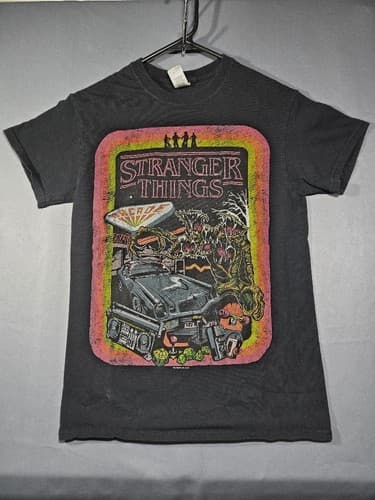 Stranger Things Retro Demogorgon Graphic T-Shirt Black Youth Size Small (8)