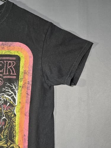 Stranger Things Retro Demogorgon Graphic T-Shirt Black Youth Size Small (8) - Thumbnail 3