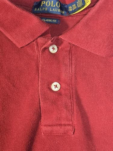 Polo Ralph Lauren Red Short Sleeve Polo Shirt Men's XL Classic Fit Pique #S111s - Thumbnail 5