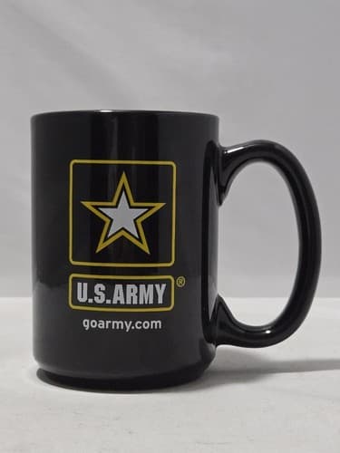 US Army Logo Black Mug 11oz – Military Coffee Cup for Office, School, Kitchen