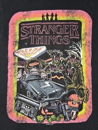 Stranger Things Retro Demogorgon Graphic T-Shirt Black Youth Size Small (8) - Thumbnail 4