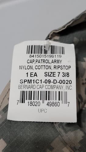 US Army Digital Camouflage ACU Patrol Cap Size: (7 3/8) #35y - Thumbnail 8