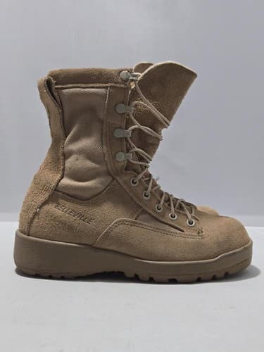 Belleville USGI Tan Combat Boots 04.0 Wide Military Surplus Vibram Cold Weather - Thumbnail 3