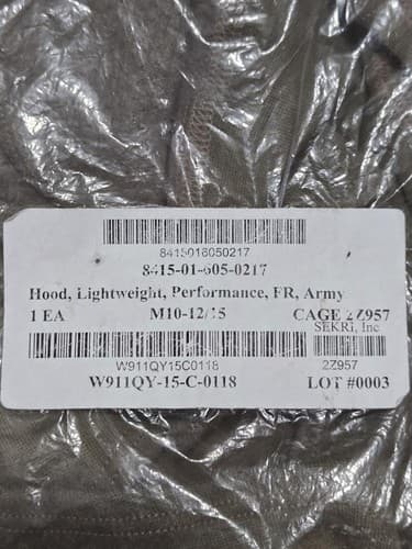 Elite Issue Flame Resistant Lightweight Hood Type 2 NSN:8415-01-605-0217 #O10o - Thumbnail 3