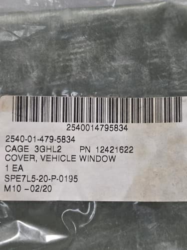 Vehicle Window Cover NSN:2540-01-479-5834 #O8o - Thumbnail 3