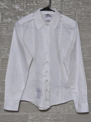 ASU female Long Sleeve White Shirt Size: (10L) NSN:8410-01-597-6308 #I71i