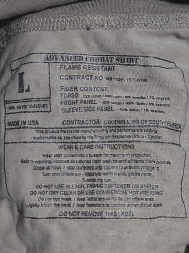 Massif OCP Multicam Army Combat Shirt LARGE (FR) NSN:8415-01-642-0053 #O74o - Thumbnail 7