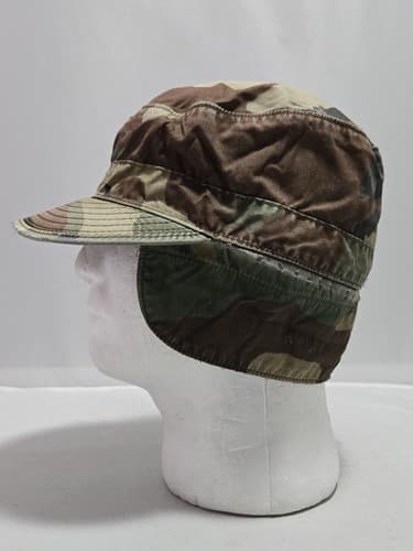 BDU Woodland Cap Cold Weather Size: (7 1/4) NSN:8415-01-084-1686 #F31f - Thumbnail 4
