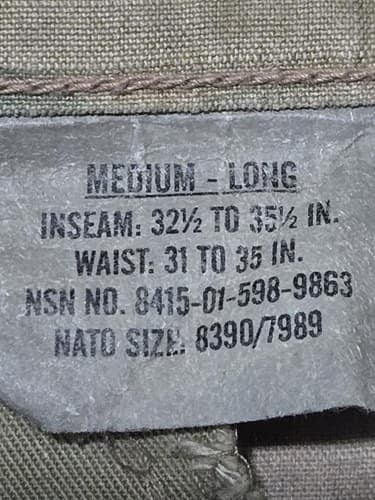 US Army OCP Multicam Combat Pants Trousers Medium Long NSN 8415-01-598-9863 - Thumbnail 3