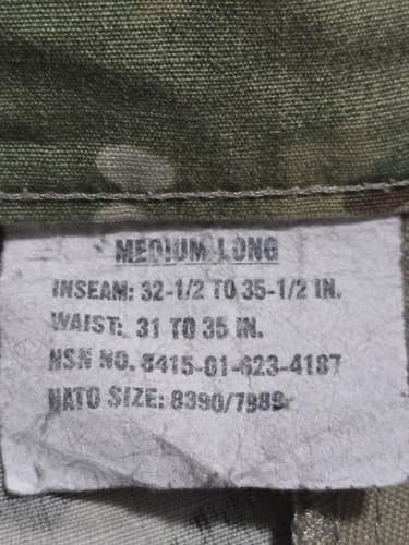 US Army OCP Multicam Pants MEDIUM LONG NSN:8415-01-623-4187 #O73o - Thumbnail 5