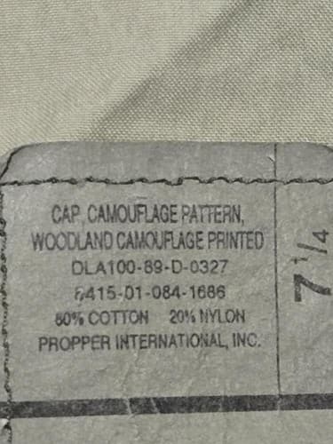 BDU Woodland Cap Cold Weather Size: (7 1/4) NSN:8415-01-084-1686 #F31f - Thumbnail 6