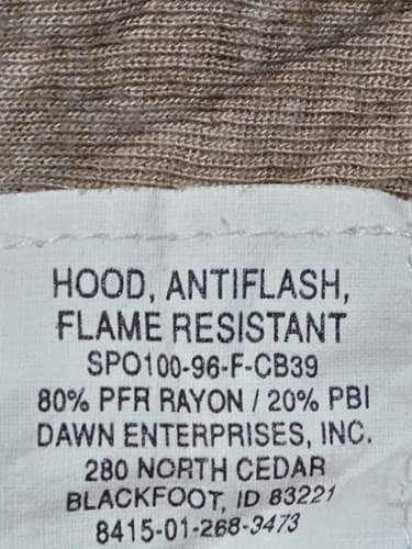 US Army FR Protective Anti-Flash Hood Balaclava Coyote Tan Balaclava USGI #O88o - Thumbnail 6