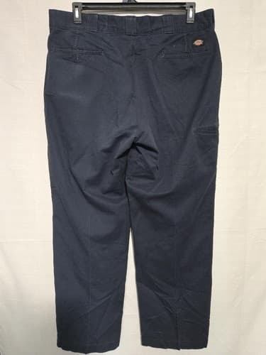Dickies Work Pants Mens 38x29 Heavy Duty Twill Straight Leg Flat Front Blue VGC - Thumbnail 2