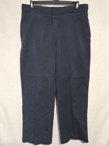 Dickies Work Pants Mens 38x29 Heavy Duty Twill Straight Leg Flat Front Blue VGC