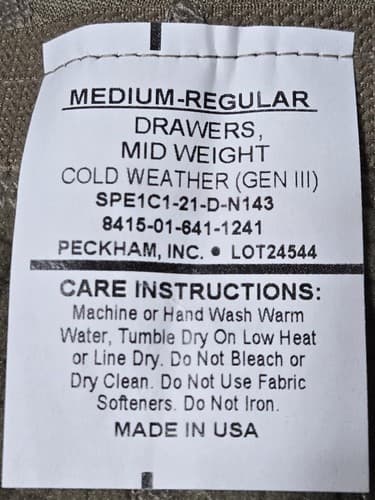 Drawers Mid Weight Cold Weather Pants Medium/Regular #I51i - Thumbnail 3