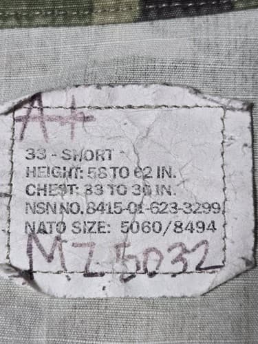 OCP Multicam Jacket 33/Short NSN:8415-01-623-3299 #I52i - Thumbnail 7