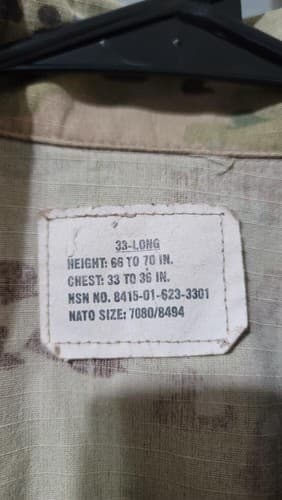 OCP Multicam Jacket 33-long 8415-01-623-3301 #87h - Thumbnail 6