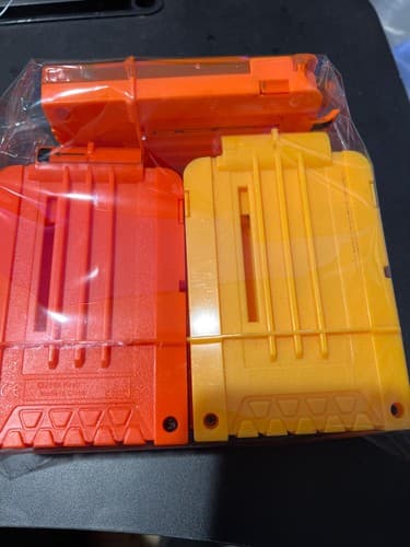 Lot of 5 Nerf 6-Round Magazines Clips – Orange & Yellow – N-Strike Elite - Thumbnail 4