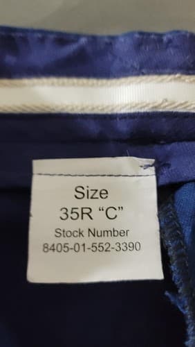 ASU Blue Pants 35-R "C" 8405-01-552-3390 #77h - Thumbnail 2