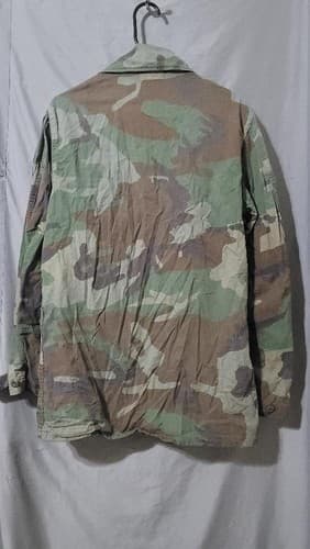Genuine US Military Woodland Camo BDU Jacket Combat Coat Medium Long Patched #T5 - Thumbnail 8