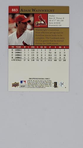 Adam Wainwright 2009 Upper Deck #883 - Thumbnail 4