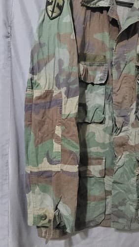 Genuine US Military Woodland Camo BDU Jacket Combat Coat Medium Long Patched #T5 - Thumbnail 5