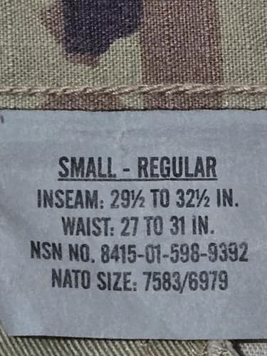 FRACU Multicam Pants Small/Regular NSN:8415-01-598-9392 #H62h - Thumbnail 3