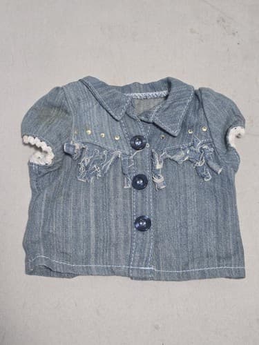 American Girl Doll Clothes Outfit Denim Top Skirt Brown Boots 18 Inch - Thumbnail 2