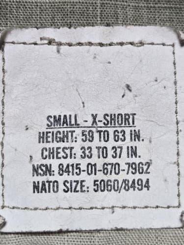 USGI IHWCU OCP Multicam Coat/Jacket Small X-Short – NSN 8415-01-670-7962 #J81j - Thumbnail 5