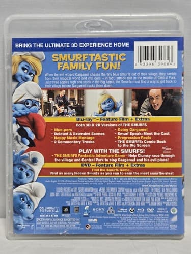 The Smurfs Movie DVD 2011 Live Action Animated Neil Patrick Harris #T59t - Thumbnail 2