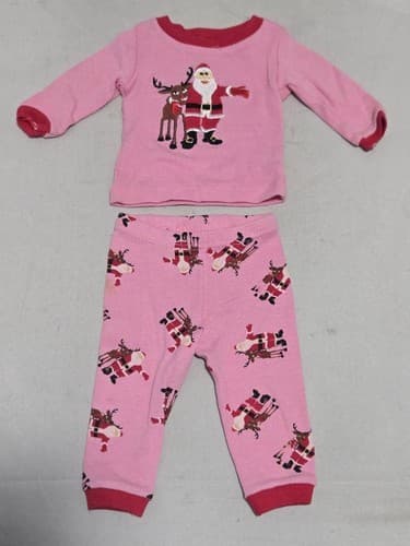 American Girl Doll Christmas Pajamas Outfit Shirt Pants Pink 18 Inch