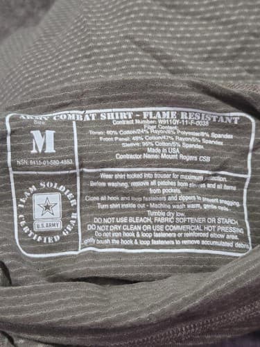 US Army ACS Combat Shirt Medium OCP Multicam Flame Resistant FR VGC R32r - Thumbnail 4
