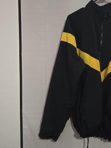 US Army APFU Physical Fitness Jacket Large Regular Black Gold Training Coat R35r - Thumbnail 2