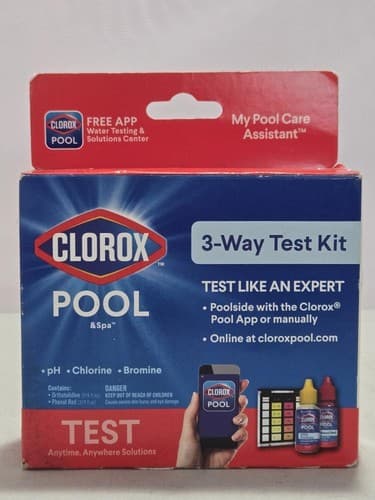 Clorox Pool & Spa 3-Way Water Test Kit Measures Bromine Chlorine pH Levels (1 - Thumbnail 2
