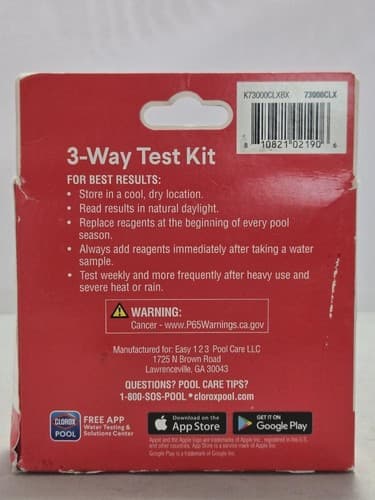 Clorox Pool & Spa 3-Way Water Test Kit Measures Bromine Chlorine pH Levels (1 - Thumbnail 3