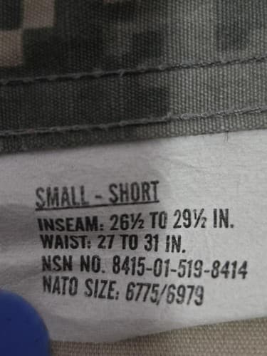 US Army ACU Digital Camo Combat Pants Small Short 27-31W 26-29” Inseam R26r - Thumbnail 2