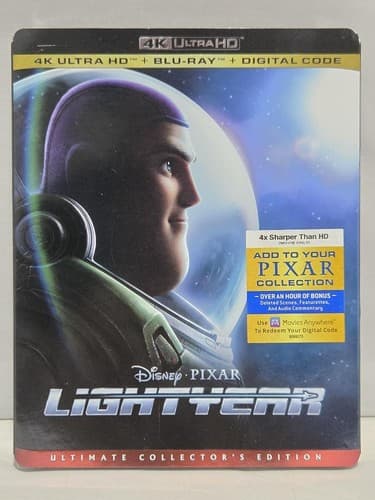 Lightyear 4K Ultra HD Blu-ray + Digital Disney Pixar w/ Slipcover VGC R88r
