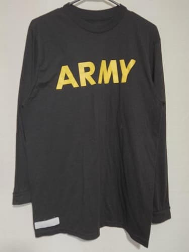 US Army Long Sleeve PT Shirt APFU Black Gold Physical Fitness Uniform Med #S6s