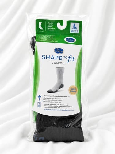 Dr. Comfort Diabetic Crew Socks, Black, Large (1 Pair) #M36m