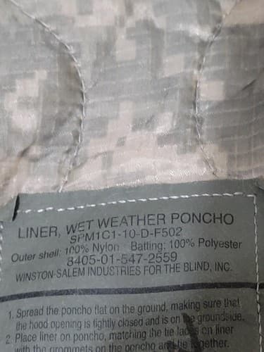US Military Army ACU Poncho Liner Woobie Blanket #83s - Thumbnail 3