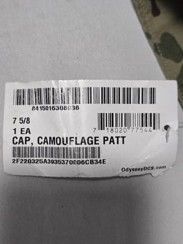 US Army OCP Patrol Cap Hat 7 5/8 Scorpion W2 Military 8415-01-630-8936 VGC #R44r - Thumbnail 7