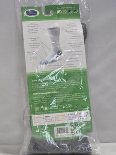 Dr. Comfort Diabetic Crew Socks, Black, Large (1 Pair) #M36m - Thumbnail 3