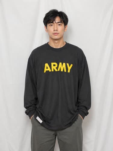 LARGE - APFU Long Sleeve Shirt Army Black and Gold #81u