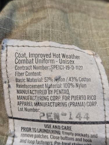 USGI IHWCU OCP Multicam Coat Medium Long w/ 1SG Rank – NSN 8415-01-670-8060 - Thumbnail 5