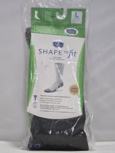 Dr. Comfort Diabetic Crew Socks, Black, Large (1 Pair) #M36m - Thumbnail 2