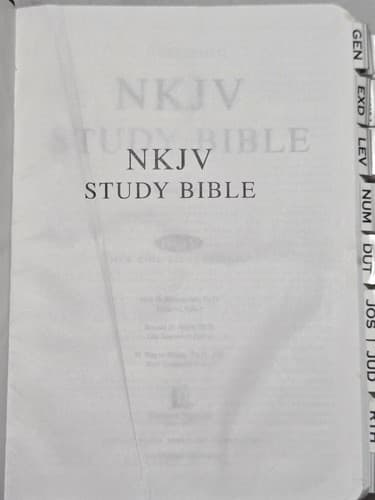 NKJV Study Bible Black LeatherTouch Hardcover Large Print Thomas Nelson - Thumbnail 7