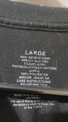 LARGE - APFU Long Sleeve Shirt Army Black and Gold #81u - Thumbnail 3