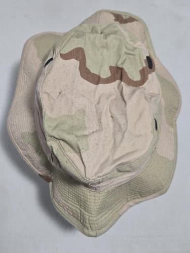 US Army DCU Desert Camo Boonie Hat 3-Color Sun Hat USGI Size 6 1/2 #Q41q - Thumbnail 6