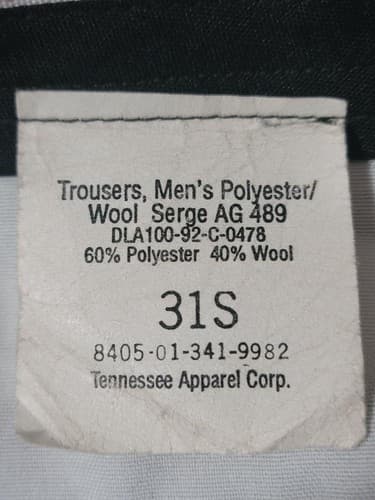 ASU Service Pants Dress Army Green Size: (31/S) NSN: 8405-01-341-9982 #C58c - Thumbnail 3